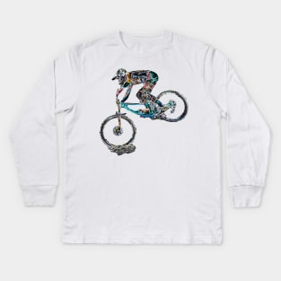 mtb downhill Kids Long Sleeve T-Shirt